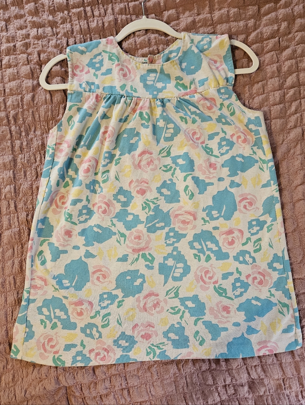 Handmade 90s Pastel Floral Sleeveless Top - Pink, Teal, Yellow